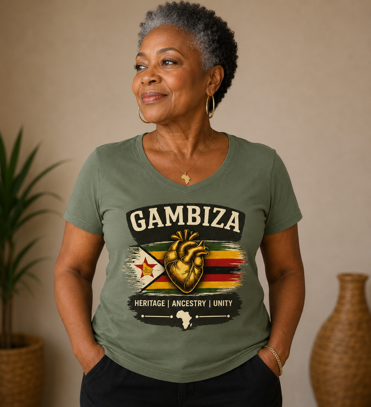 GAMBIZA Heritage T-Shirt | Women's African Heritage Collection